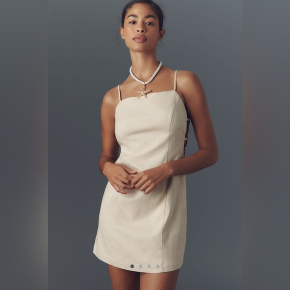 NWT Anthropologie Smoked Linen Blend Mini Dress | XL